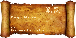Mang Dóra névjegykártya